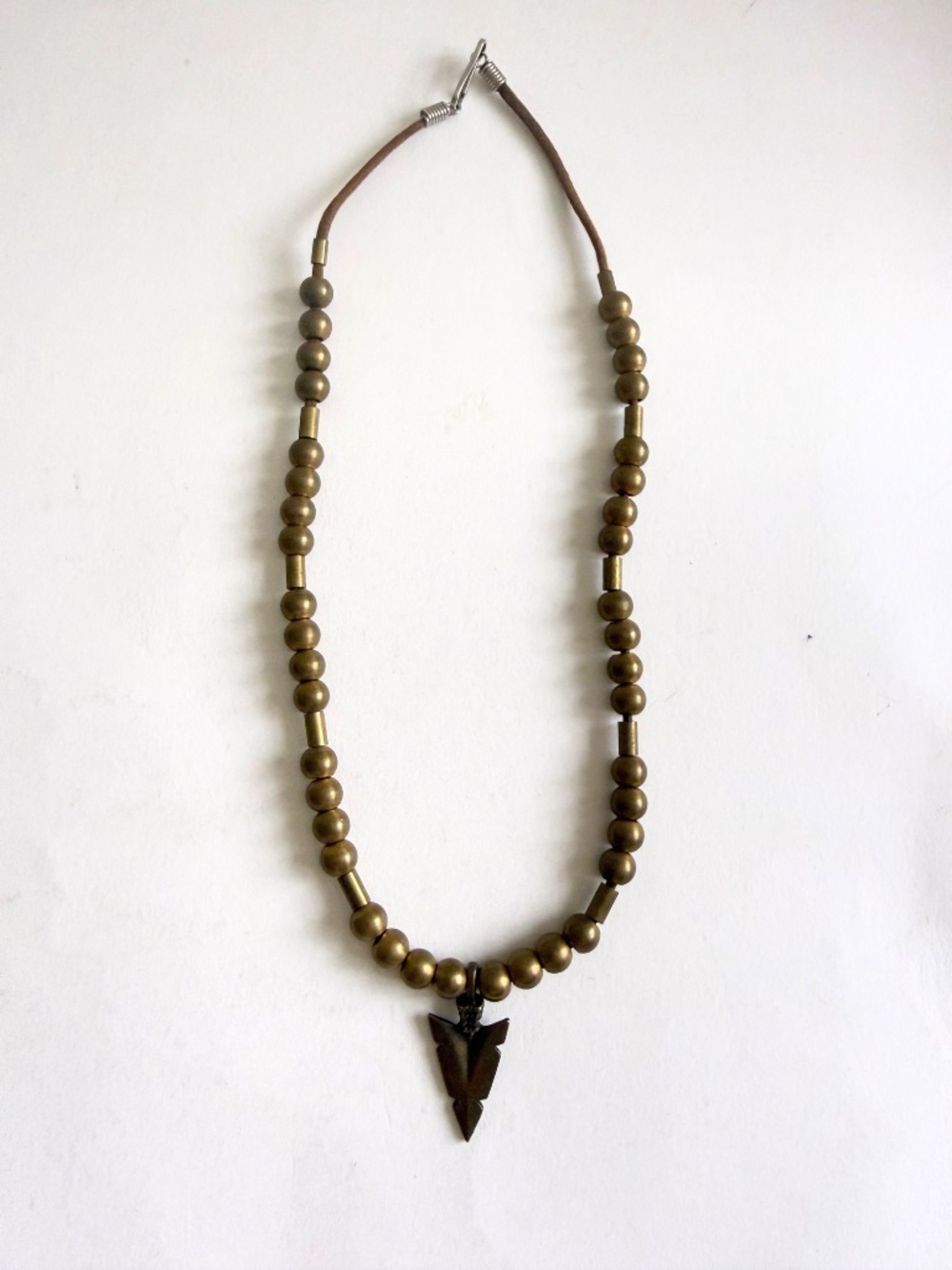 Vintage 90s Brass Arrowhead Statement Necklace
